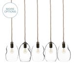 11" Rustic Ship Rope Hand Blown Glass Bubble 2-11 Pendant Light Chandelier 1 small