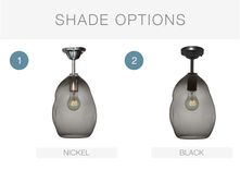 11" Bubble Smoke Grey Hand Blown Glass Pendant Light- Downrod 2 small