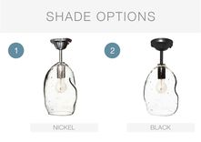 11" Bubble Seeded Hand Blown Glass Pendant Light- Downrod 2 small