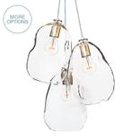 11" Bubble Clear Hand Blown Glass Cascade Pendant Chandelier 1 small