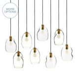 11" Hand Blown Clear Glass Bubble Stagger 2-11 Pendant Light Chandelier 1 small