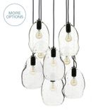 11" Hand Blown Seeded Glass Bubble Stagger 2-11 Pendant Light Chandelier 1 small