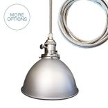 Factory 7" Metal Shade Bare Bulb Pendant Light- Chrome Cord 1 small