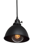 Factory 7" Metal Shade Pendant Light- Black 1 small