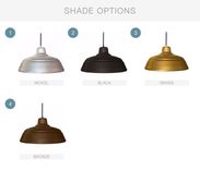 Farmhouse 14" Metal Shade Pendant Light- Black 3 small