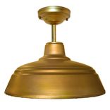 Farmhouse 14" Metal Shade Pendant Light- Brass Downrod 1 small