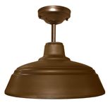 Farmhouse 14" Metal Shade Pendant Light- Bronze Downrod 1 small
