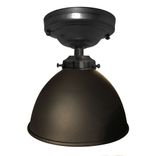 Factory 7" Dome Metal Flush Mount Light- Black 1 small