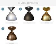Factory 7" Dome Metal Flush Mount Light- Black 2 small