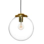 8" Clear Blown Glass Globe Pendant Light- Brass 1 small