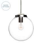 8" Clear Blown Glass Globe Pendant Light- Nickel 1 small