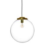 16" Clear Blown Glass Globe Chandelier Pendant Light- Brass 1 small