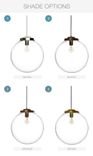 16" Clear Blown Glass Globe Chandelier Pendant Light- Brass 2 small