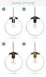 8" Clear Blown Glass Globe Pendant Light- Bronze 2 small