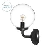 8" Clear Blown Glass Globe Wall Mount Sconce Light 1 small