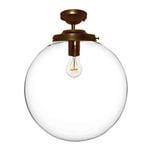 16" Clear Blown Glass Globe Flushmount Light- Bronze 1 small