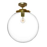 16" Clear Blown Glass Globe Flushmount Light- Brass 1 small
