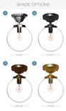 8" Clear Blown Glass Globe Flushmount Light- Black 2 small