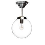 8" Clear Blown Glass Globe Downrod Pendant Light- Nickel 1 small