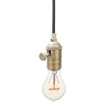 Bare Bulb & Cloth Cord Pendant Light- Nickel 1 small