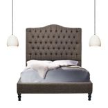 Custom Upholstered Tufted Platform Bed- Linen, Hemp, Cotton, Or Velvet 1 small