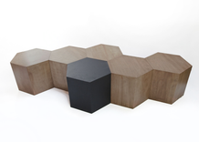 Hexagon Wood Modern Geometric Table- Black 5 small