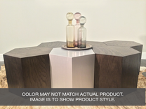 Hexagon Wood Modern Geometric Table- Oil Rubbed Bronze 3 small