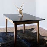 Custom Hand Welded Steel & Walnut Mid Century Modern Dining Table 1 small