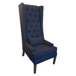 Custom Tufted Linen Wingback Arm Chair 1 small