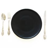 Matte Porcelain Usa Made 9" Dinner Plate- Black 1 small