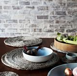 Rustic Cable Knit Hemp Placemat Set 4 small