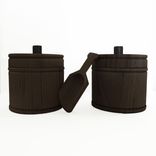 Wood Salt And Pepper Shaker Cellar Usa Made- Black 1 small