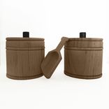 Wood Salt And Pepper Shaker Cellar Usa Made- Black 3 small