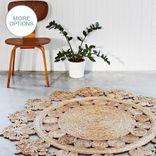 Hand Woven Doily Crochet Round Hemp Area Rug 1 small