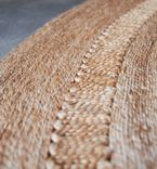 Modern Rustic Round Hand Woven Crochet Hemp Rug 5 small