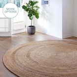 Modern Rustic Round Hand Woven Crochet Hemp Rug 1 small