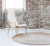 Modern Rustic Round Hand Woven Crochet Hemp Rug 3 small