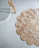 Handmade Crochet Natural Hemp Rag Round Rug 2 small
