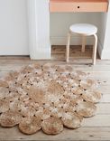 Handmade Crochet Natural Hemp Rag Round Rug 3 small