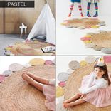 Handmade Crochet Natural Hemp Round Rug 3 small