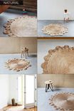 Handmade Crochet Natural Hemp Round Rug 4 small
