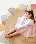 Childrens Room Handmade Crochet Natural Hemp Round Rug 3 small