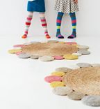 Childrens Room Handmade Crochet Natural Hemp Round Rug 2 small