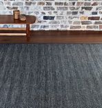 Handmade Herringbone Wool Woven Rug- Charcoal 1 small