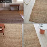 Hand Woven Herringbone Hemp Rug- Dark Grey & Stone 2 small