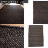 Hand Woven Herringbone Hemp Rug- Dark Grey & Natural 3 small