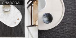 Cable Knit Hand Woven Braided Knotted Wool Rug- Charcoal 4 small