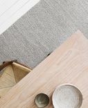 Cable Knit Hand Woven Braided Knotted Wool Rug- Stone 2 small