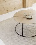 Cable Knit Hand Woven Braided Knotted Wool Rug- White 1 small