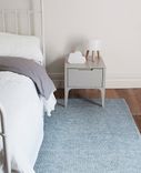 Cable Knit Hand Woven Braided Wool Rug- Bright Blue 1 small